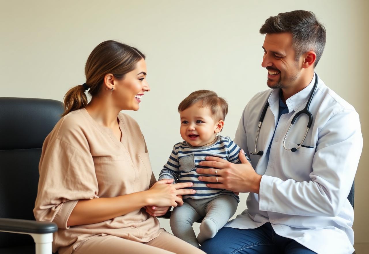 A parent and young child during a children's GP appointment at Coral Coast Doctors