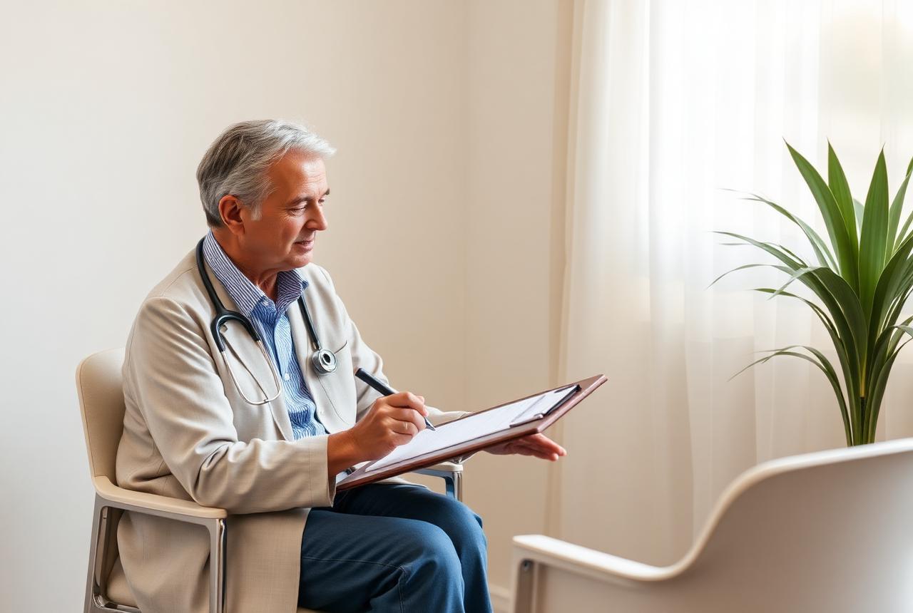 A doctor explaining a mental health care plan to a patient