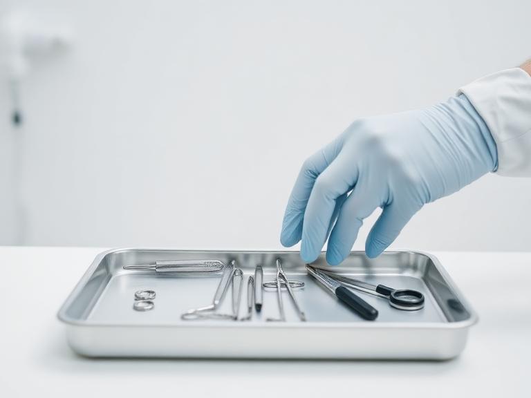 Sterile minor surgical instruments prepared in a treatment room